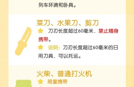 出發(fā)前必看！這些物品不能帶上火車